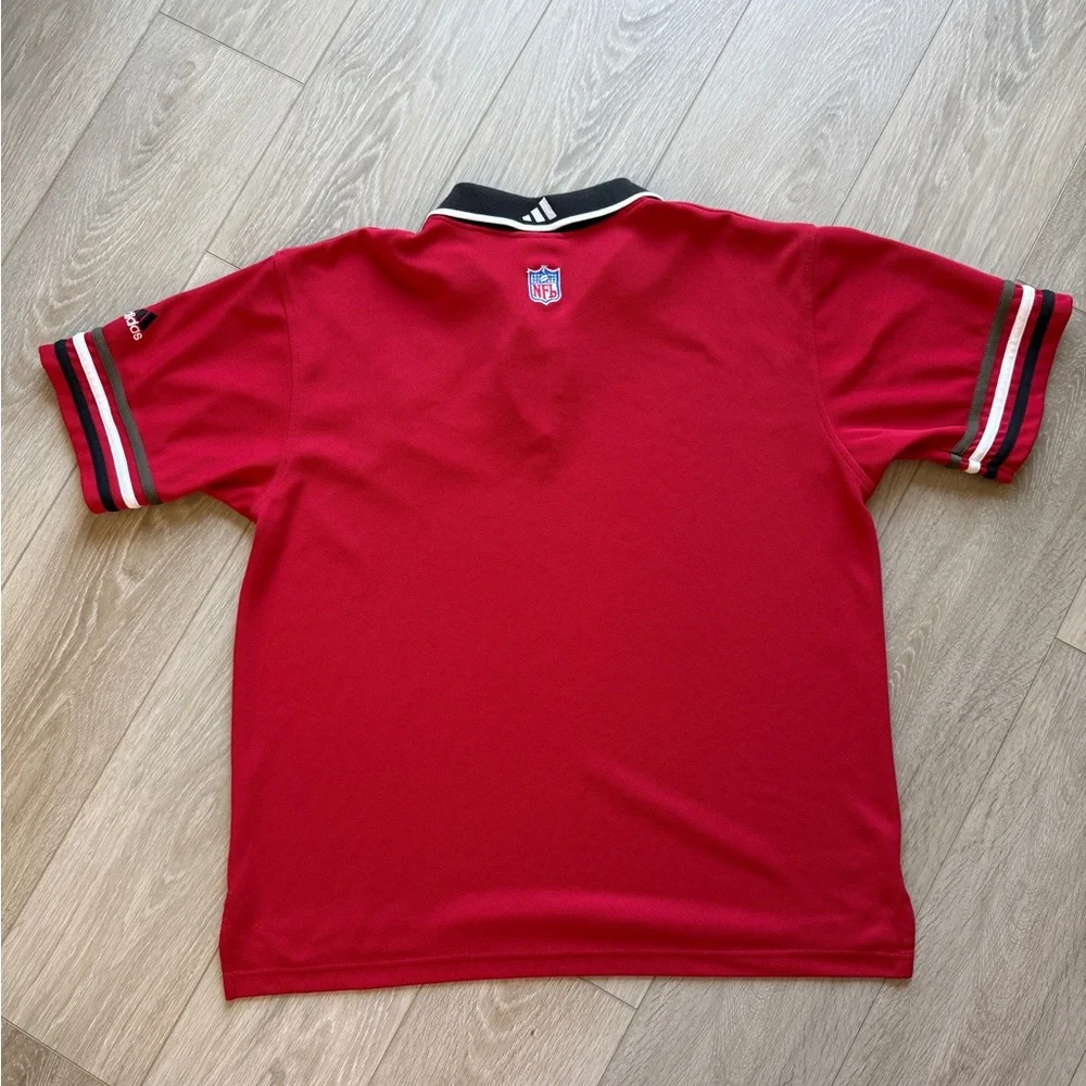 Vintage 90s Tampa Bay Buccaneers Polo Shirt Adidas 1/4 Zip Polyester Mens Large